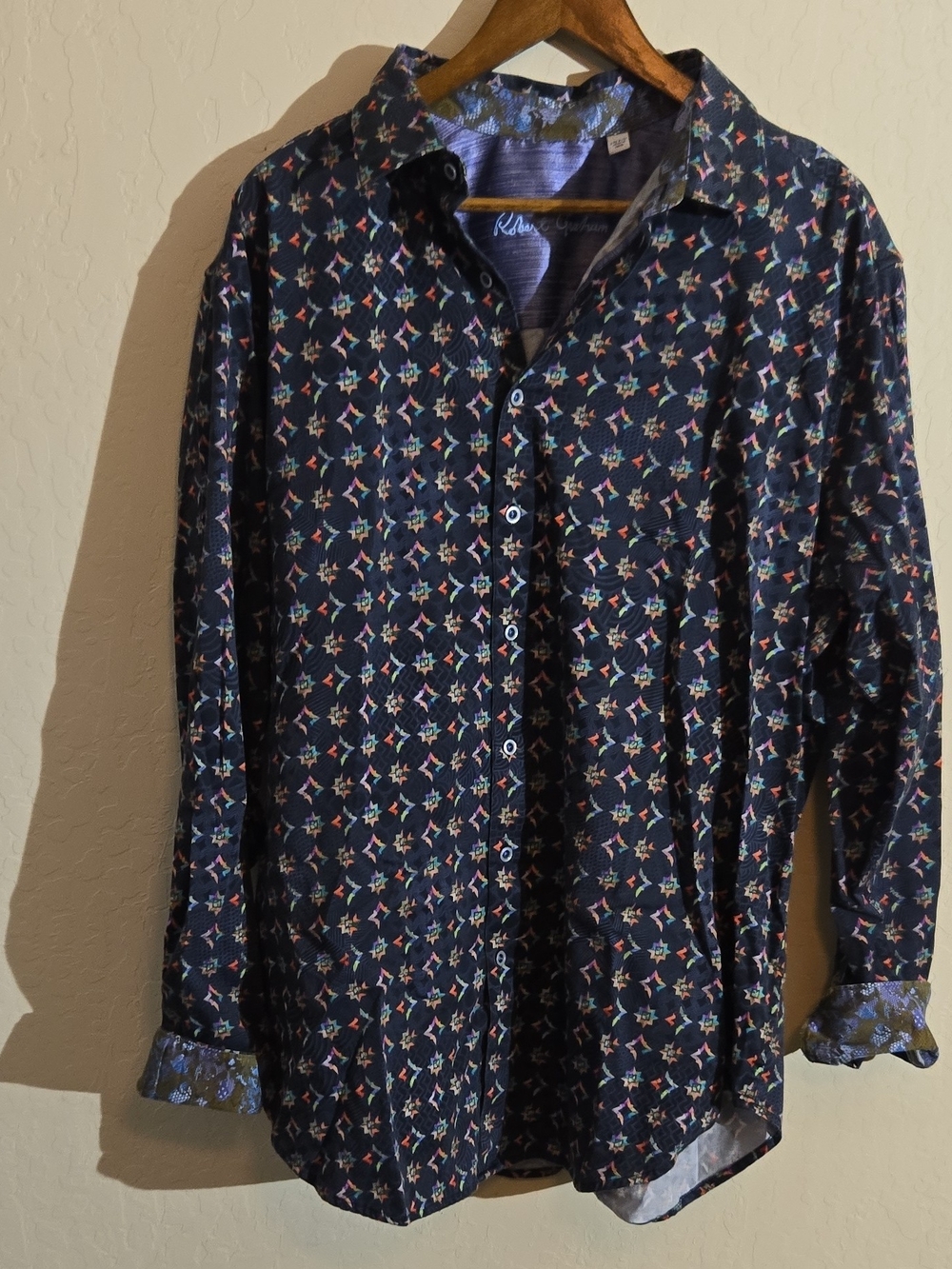 Robert Graham Navy Geometric Print Button-Down Shirt